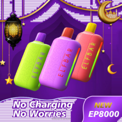 ELFBAR vape jetable nouvelles bouffées ep8000 2PRT57 cerise de raisin
