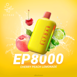 ELFBAR vape jetable nouvelles bouffées ep8000 2PRT58 limonade cerise-pêche