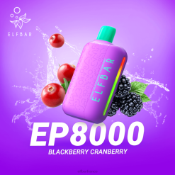 ELFBAR vape jetable nouvelles bouffées ep8000 2PRT67 canneberge mûre