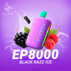 ELFBAR vape jetable nouvelles bouffées ep8000 2PRT70 glace noire