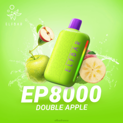 ELFBAR vape jetable nouvelles bouffées ep8000 2PRT72 double pomme