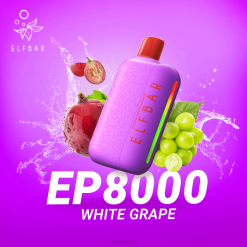 ELFBAR vape jetable nouvelles bouffées ep8000 2PRT73 Raisin blanc