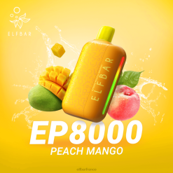 ELFBAR vape jetable nouvelles bouffées ep8000 2PRT74 pêche mangue